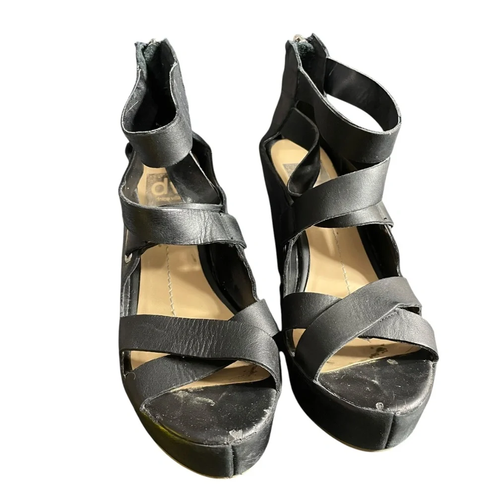 Dolce Vita Whimsigoth Wedge Sandals 6 revolve leather strappy shoes open toe